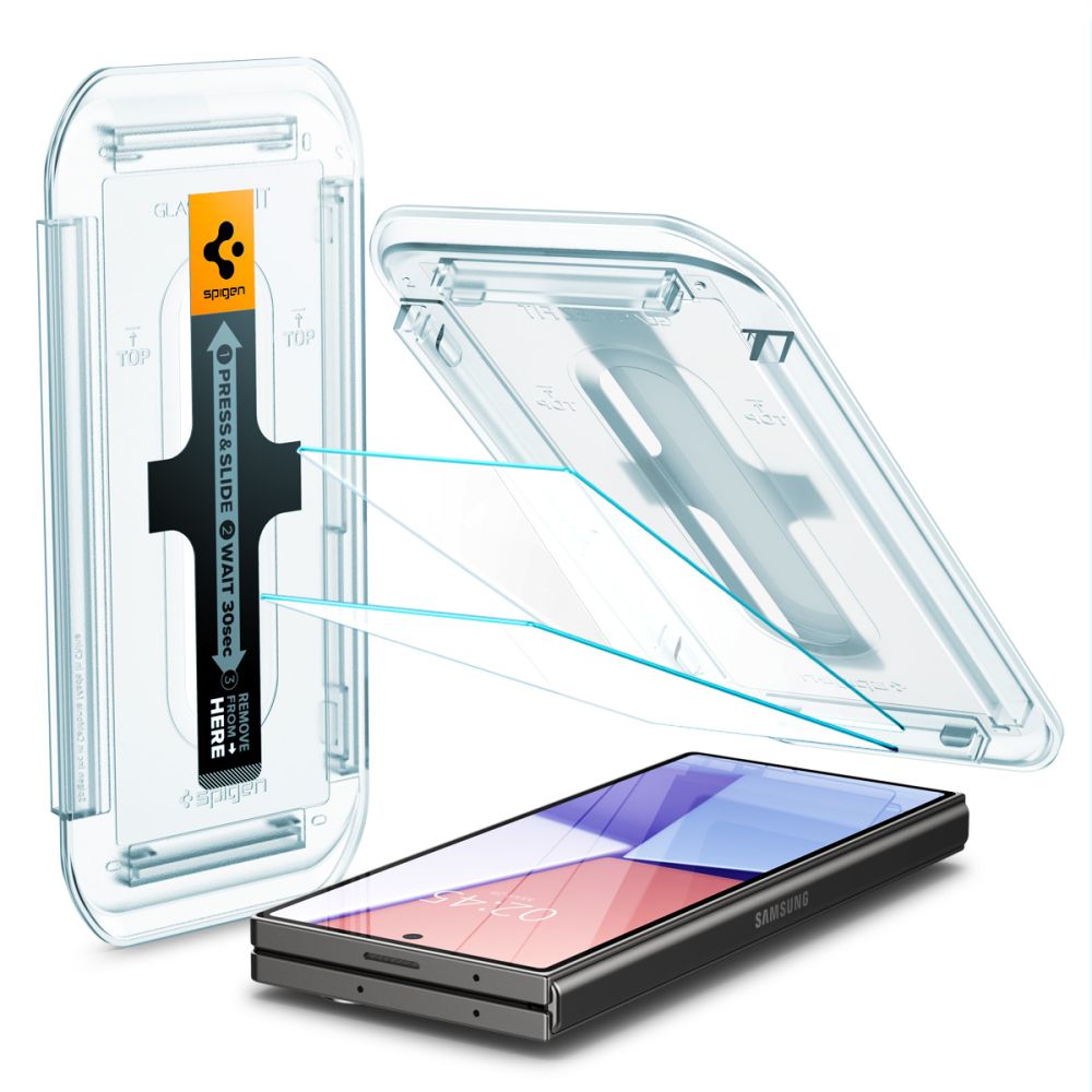 Protection d'écran Spigen EZ FIT pour Samsung Galaxy Z Fold6 F956, Verre blindé, Full Glue, Set 2 pieces, 2.5D, 2.5D, Outer Screen AGL07969 