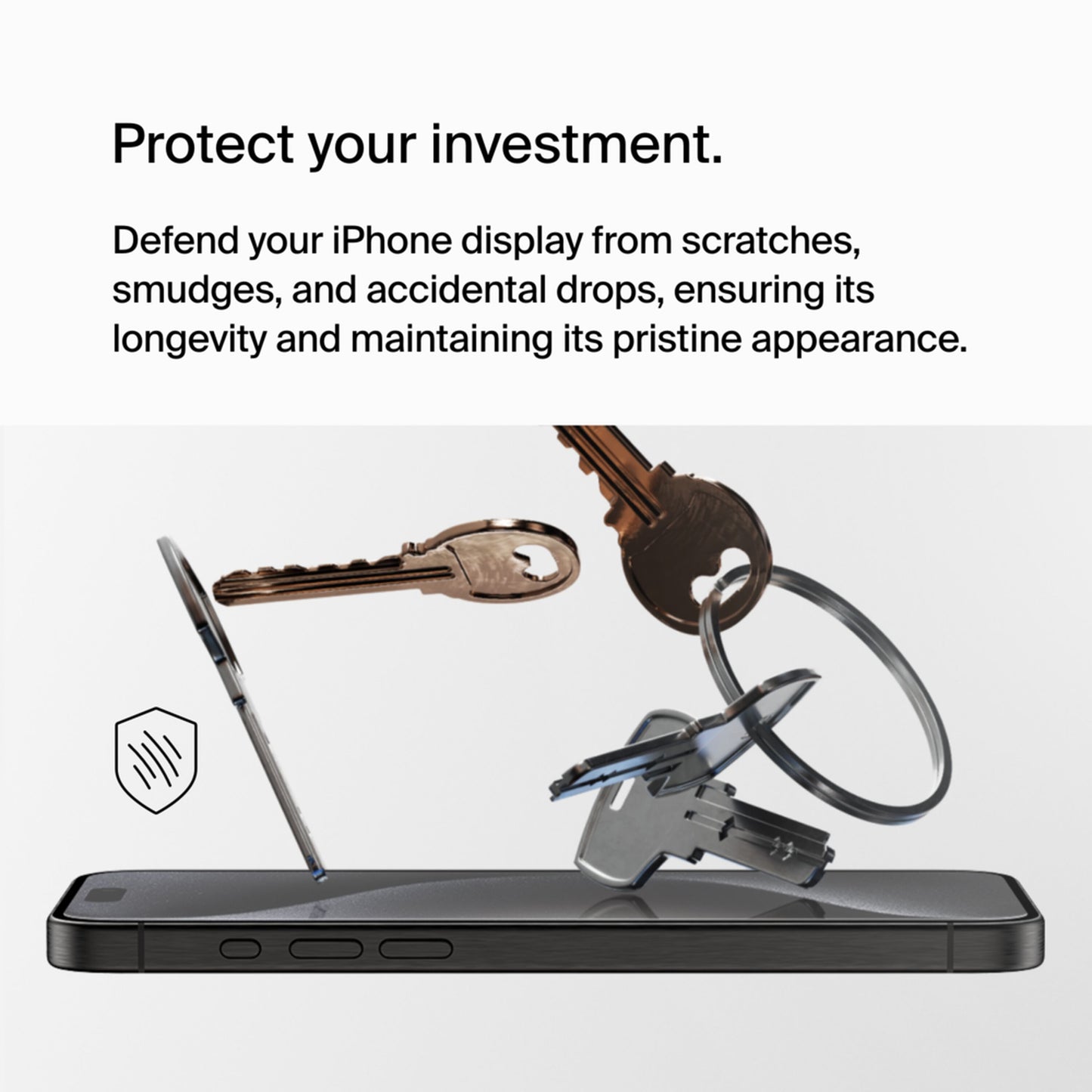 Film de protection d'écran Belkin ScreenForce UltraGlass 2 pour Apple iPhone 15 Pro Max, Verre trempé, Full Glue OVA134zz