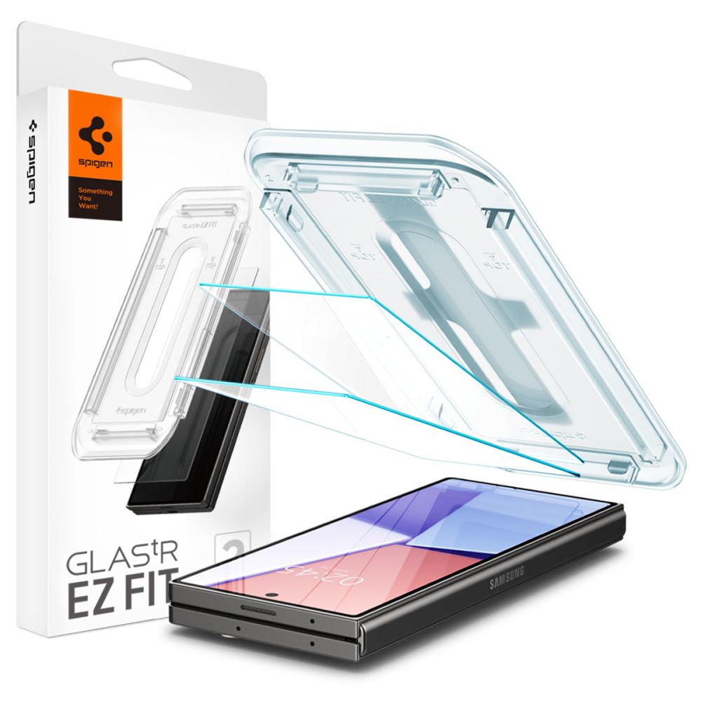 Protection d'écran Spigen EZ FIT pour Samsung Galaxy Z Fold6 F956, Verre blindé, Full Glue, Set 2 pieces, 2.5D, 2.5D, Outer Screen AGL07969 