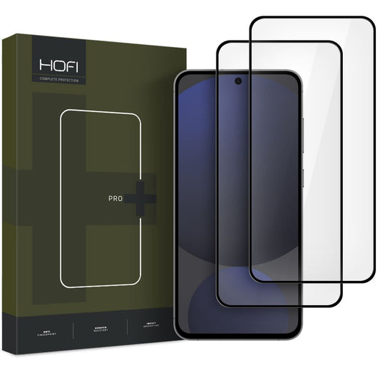 Protection d'écran HOFI Glass PRO+ pour Samsung Galaxy S24 FE S721, verre blindé, pleine colle, lot de 2 pièces, 2.5D, noir