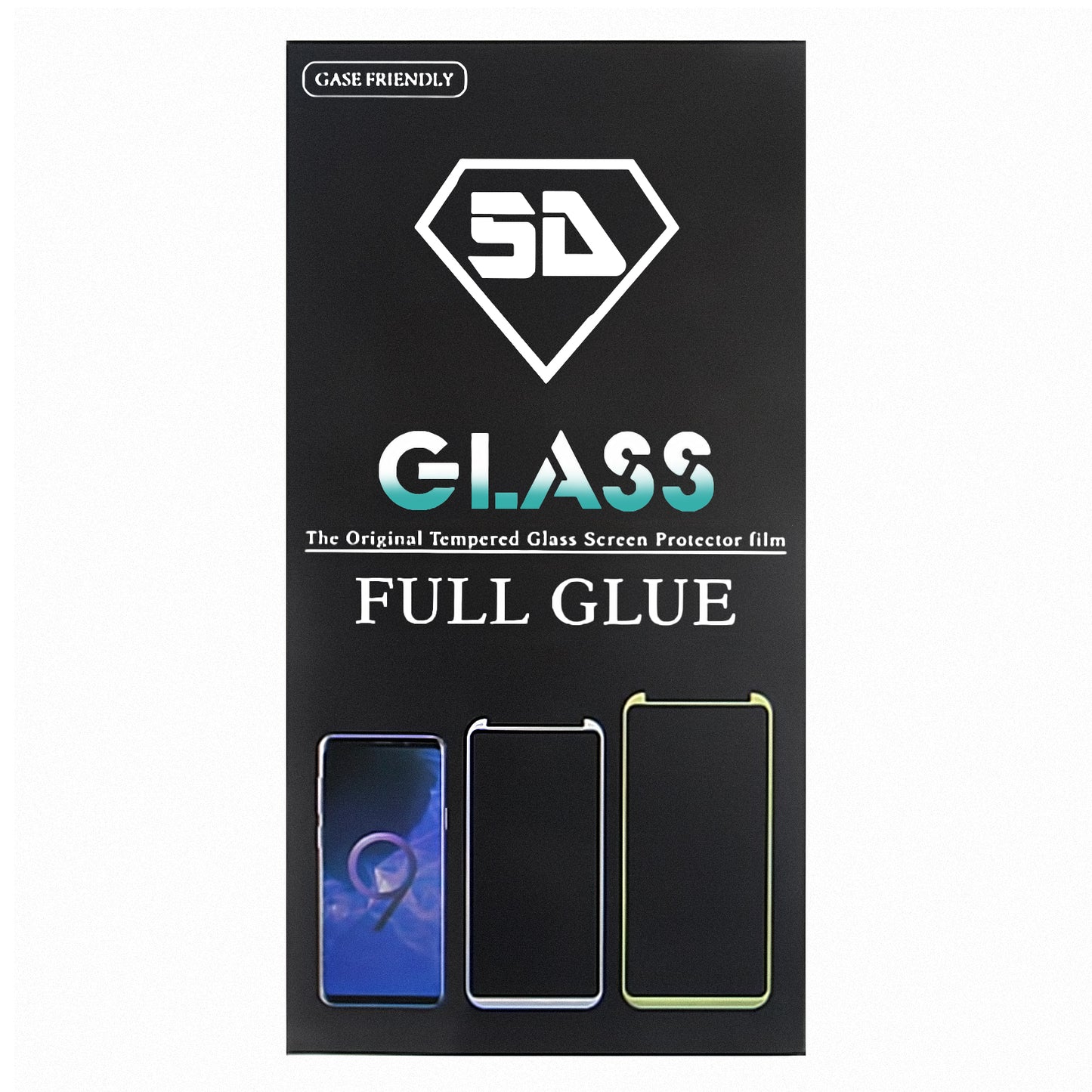 OEM Film de protection d'écran pour Realme C61, Verre blindé, Full Glue, 5D, Noir 