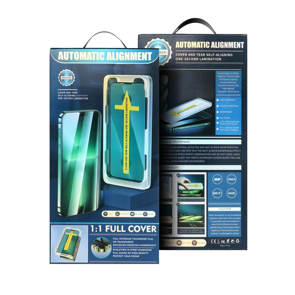 Film de protection d'écran OEM Alignement Automatique pour Apple iPhone 12 Pro, Verre Trempé, Collage Complet, 5D, Noir