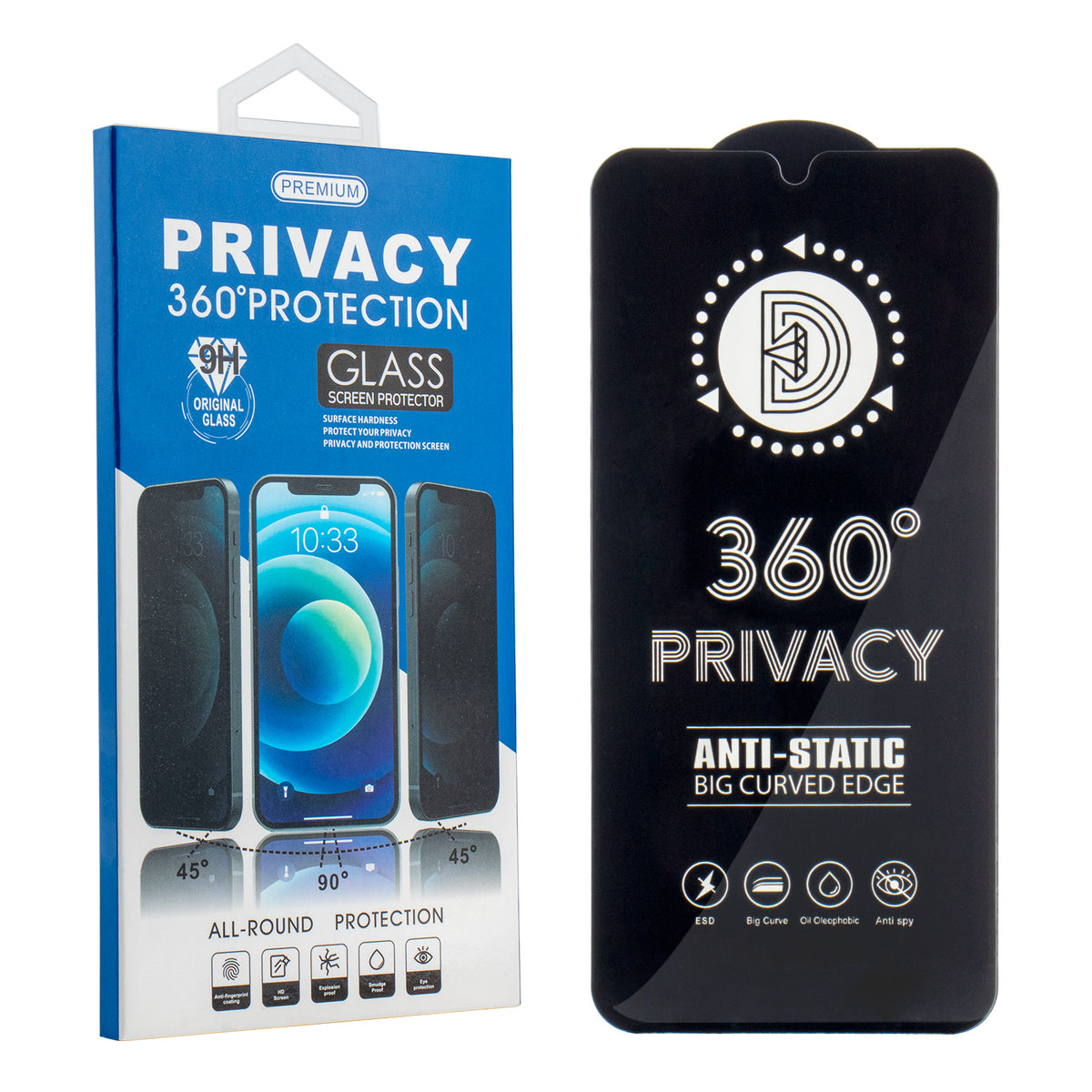 OEM 360 Privacy Screen Protector for Samsung Galaxy A37 5G, Tempered Glass, Full Glue
