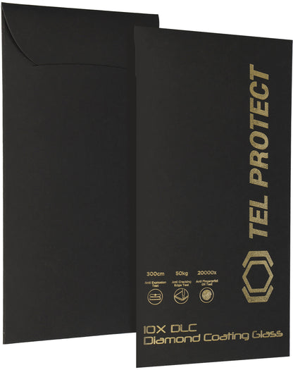 Protection d’écran Tel Protect 10X HD DLC Diamond Coating pour Apple iPhone 18 Pro / 17 Pro, verre trempé, adhésif intégral, noir
