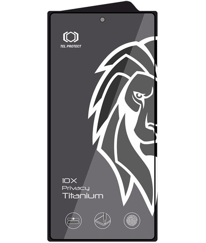 Film de protection d’écran Privacy Tel Protect 10X Plus Titanium pour Samsung Galaxy S25 Ultra S938, verre trempé, adhésif intégral