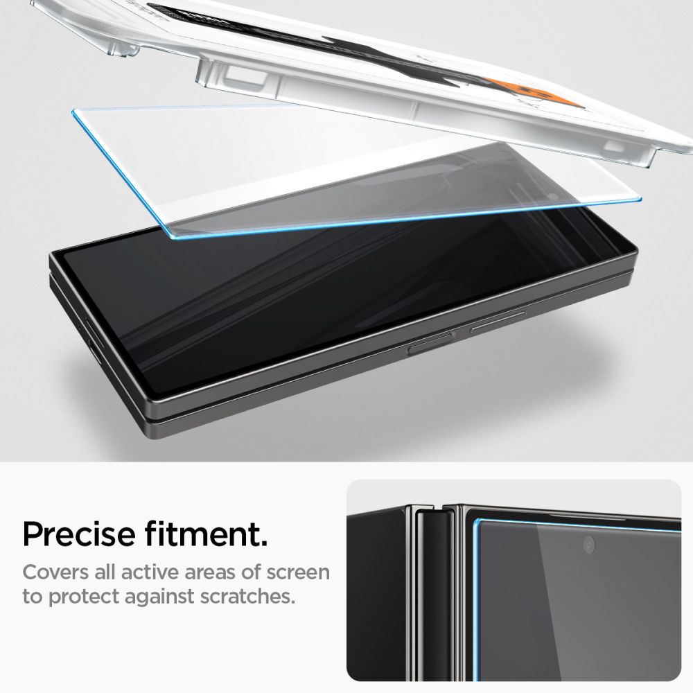 Protection d'écran Spigen EZ FIT pour Samsung Galaxy Z Fold6 F956, Verre blindé, Full Glue, Set 2 pieces, 2.5D, 2.5D, Outer Screen AGL07969 