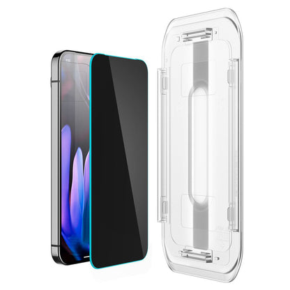 Film de protection d'écran Privacy Spigen GlastR EZ FIT pour Google Pixel 9 Pro XL, Verre trempé, Collage complet, Lot de 2 pièces AGL09313
