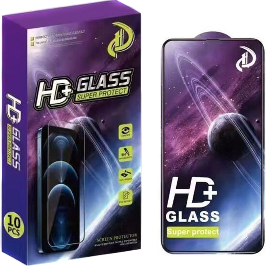 OEM Screen Protector for Samsung Galaxy A54 A546, Tempered Glass, Full Glue, Set of 10 pieces, 9D, Black