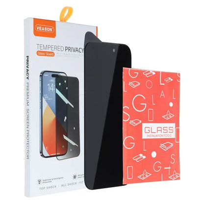 Film de protection d'écran Privacy Veason pour Apple iPhone 17 Pro Max, Verre trempé, Collage complet, 6D
