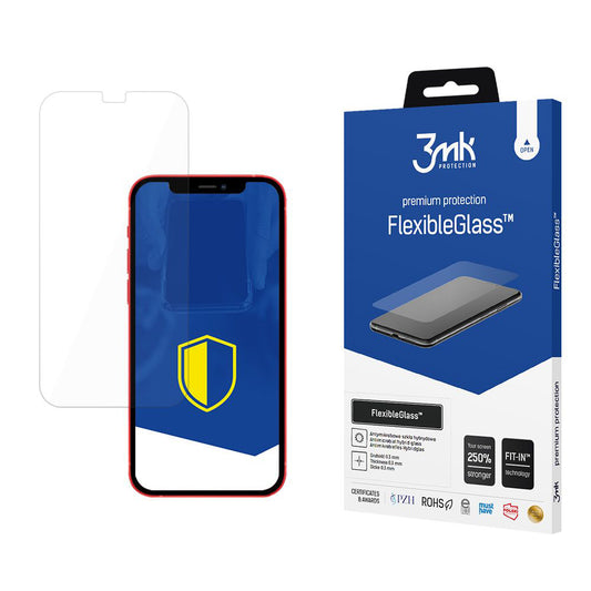 Film de protection d'écran 3MK FlexibleGlass pour Apple iPhone 12 Pro Max, Verre Flexible, Collage Complet