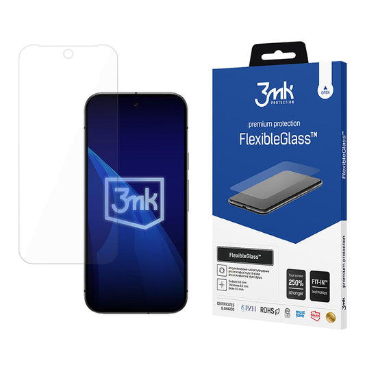 Film de protection d'écran 3MK FlexibleGlass pour Google Pixel 9a, Verre Flexible, Collage Complet