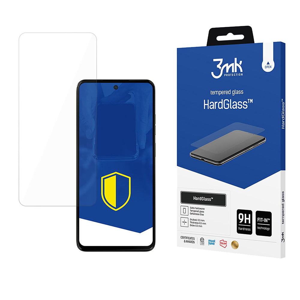 Film de protection d'écran 3MK HardGlass pour Motorola Moto G15 / G15 Power / E15 / G05, Verre trempé, Collage intégral
