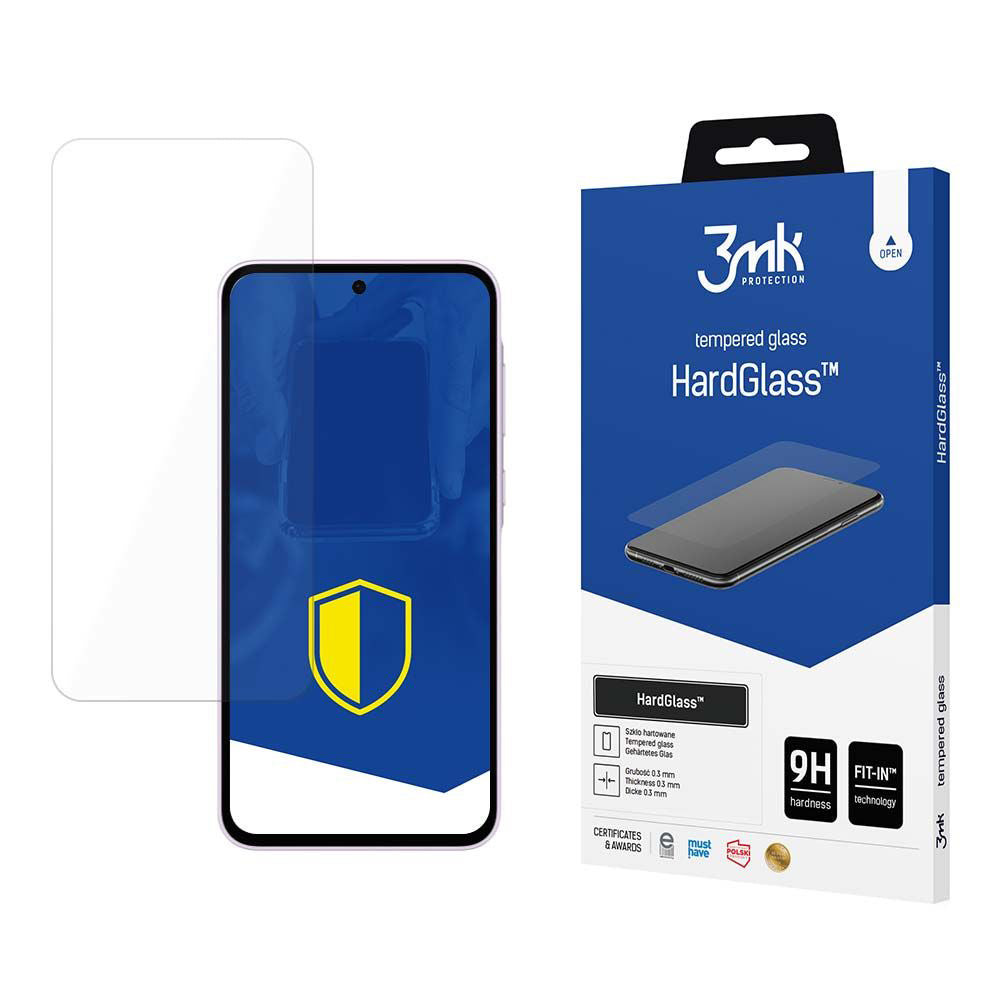 Film de protection d'écran 3MK HardGlass pour Samsung Galaxy A55 5G A556 / A35 5G A356, Verre Sécurisé, Collage Complet