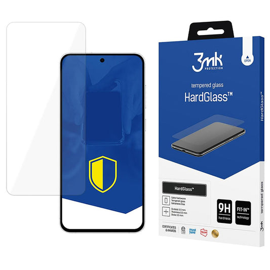 Film de protection d'écran 3MK HardGlass pour Samsung Galaxy S24 FE S721, Verre Sécurisé, Collage Complet