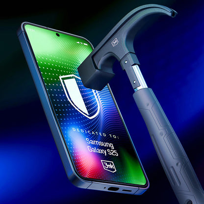 Film de protection d'écran 3MK Hardy Ultra pour Samsung Galaxy S25 S931, Verre Trempé, Full Glue, Noir