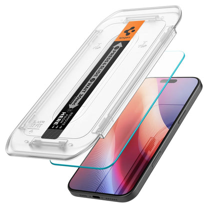 Spigen EZ FIT Film de protection d'écran pour Apple iPhone 16 Pro, Protection en verre, Collage intégral AGL07935