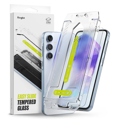 Ringke Easy Slide Screen Protector for Samsung Galaxy A55 5G A556, Glass Protected, Full Glue, Set 2 pieces 