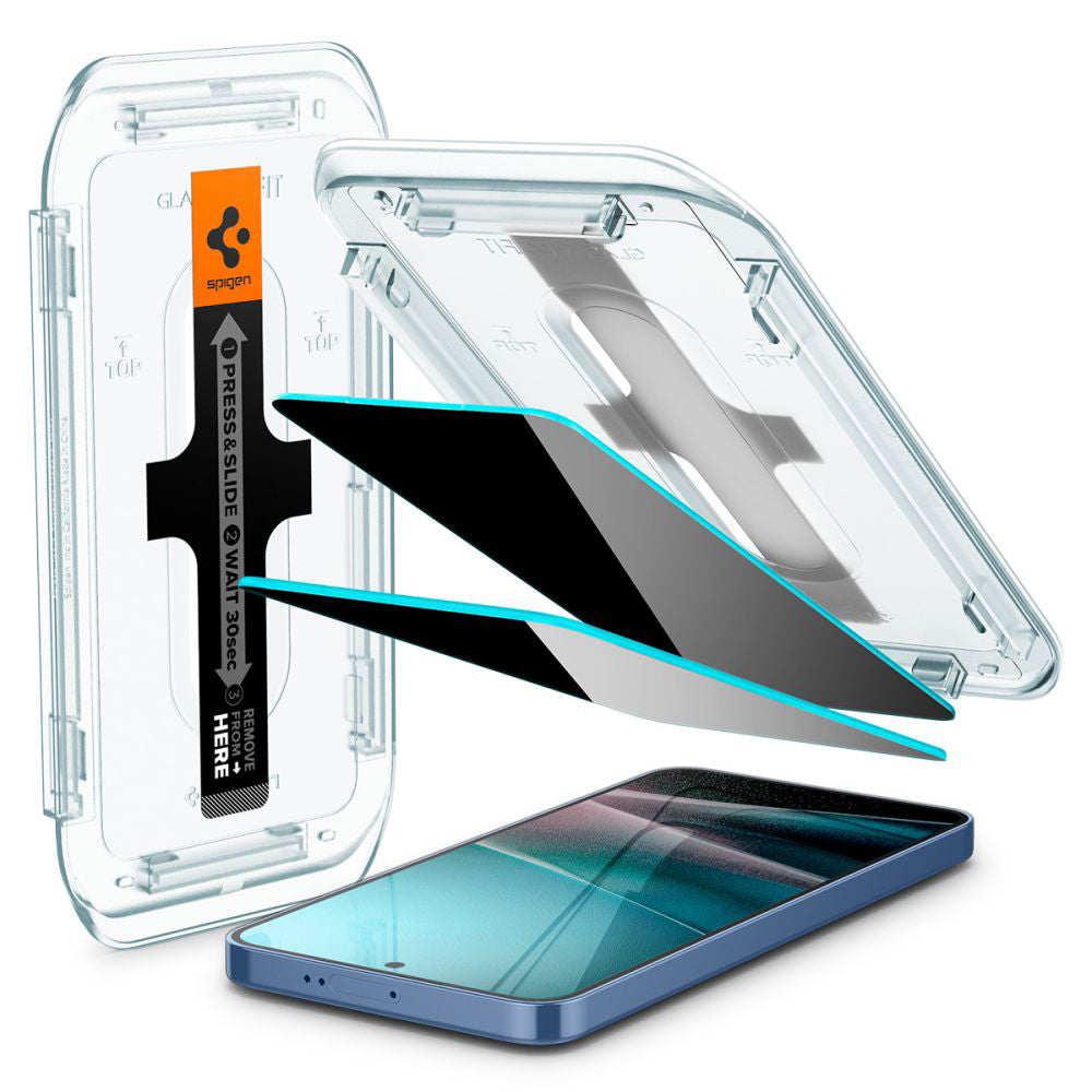 Film de protection écran Privacy Spigen GlastR EZ FIT HD pour Samsung Galaxy S25+ S936 / S24+ S926, Verre Trempé, Full Glue, Lot de 2 pièces