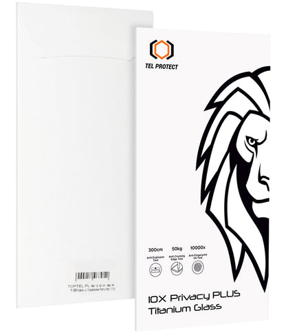 Film de protection d’écran Privacy Tel Protect 10X Plus Titanium pour Apple iPhone 17 Pro, verre trempé, adhésif intégral
