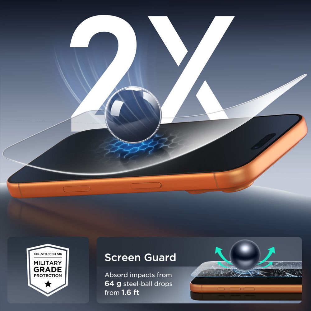 Film de protection d'écran Tech-Protect pour Apple iPhone 17 Pro Max / 16 Pro Max, Verre Trempé, Full Glue, Lot de 10 pièces