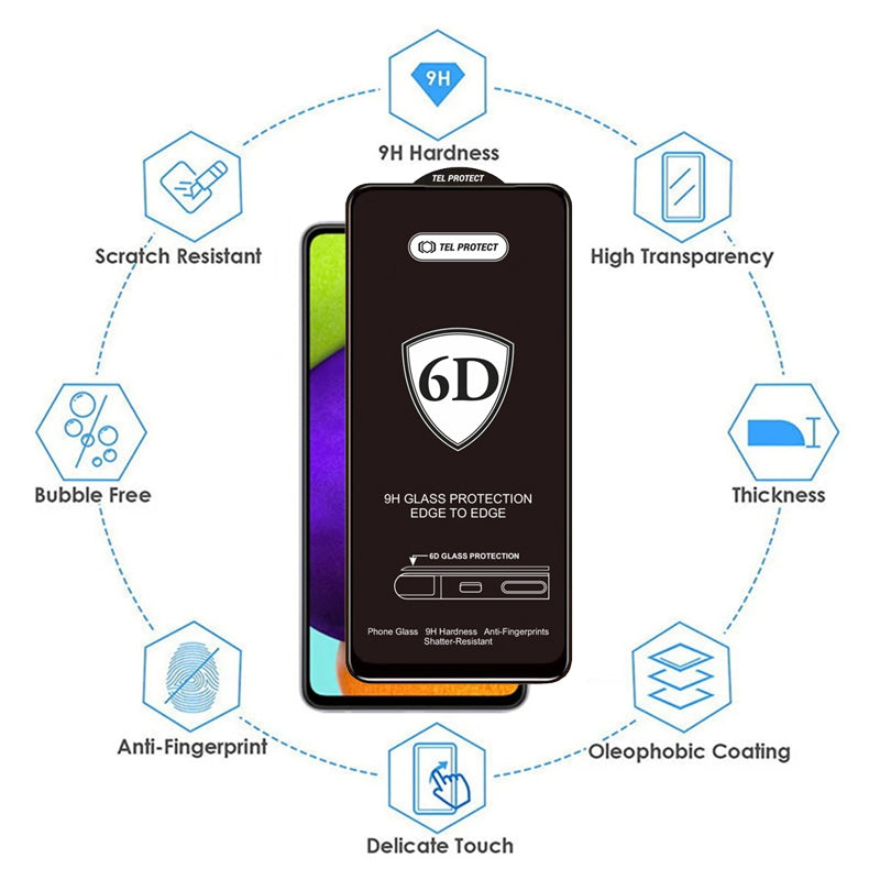 Film de protection d'écran OEM pour Samsung Galaxy S26 S942, Verre trempé, Collage complet, 6D, Noir