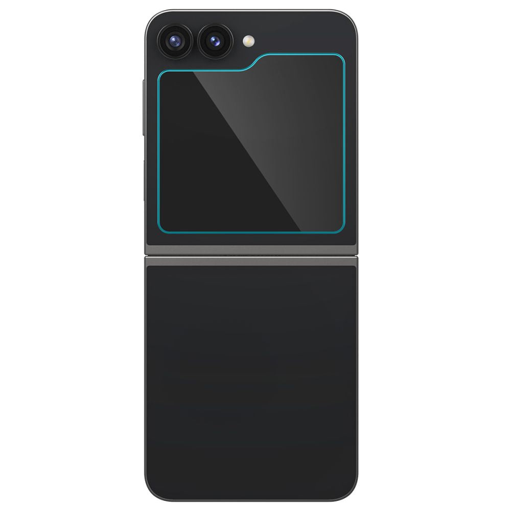 Spigen EZ FIT Film de protection d'écran pour Samsung Galaxy Z Flip6 F741, verre blindé, collage complet, 2 pièces, 2.5D, 2.5D, écran extérieur AGL07972