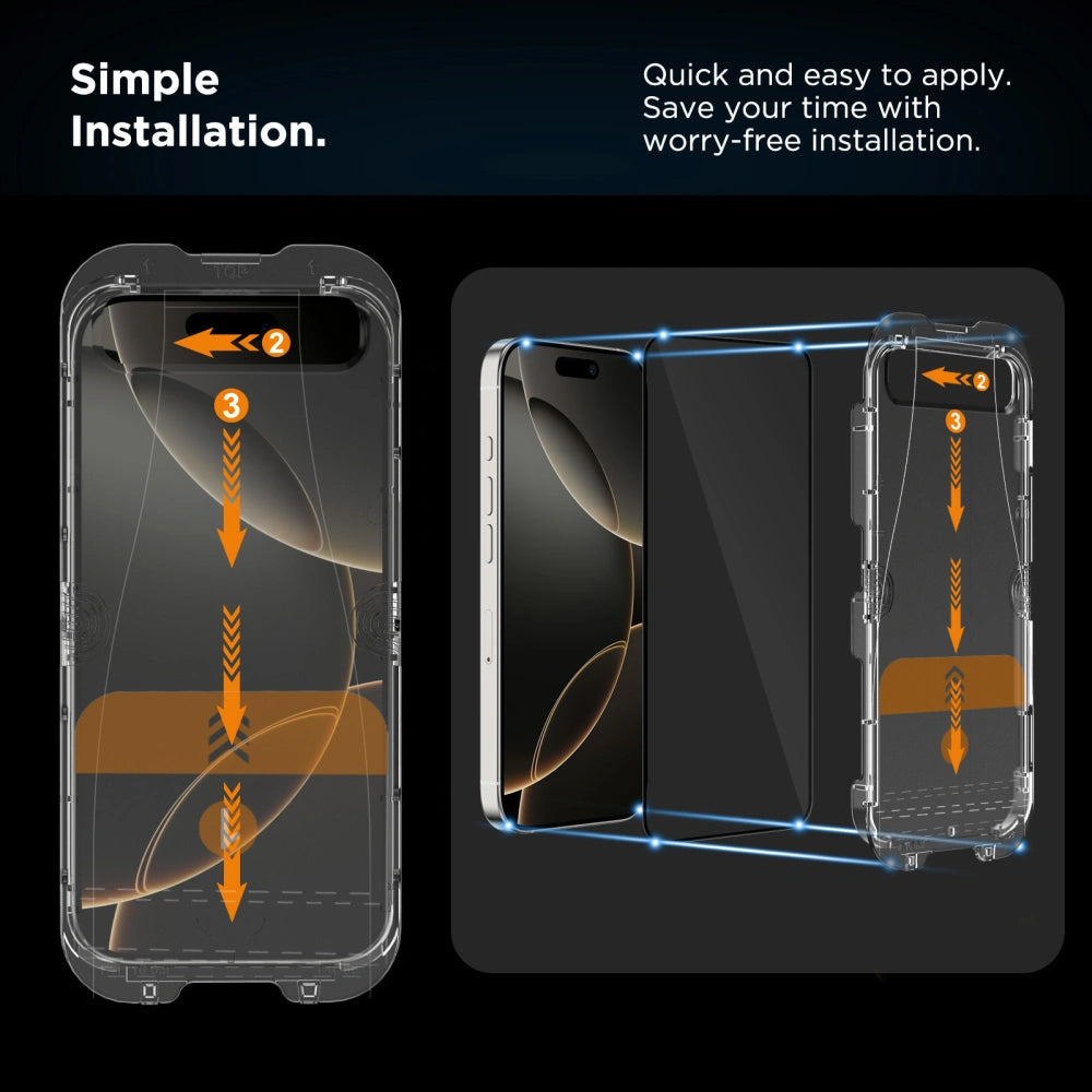 Film de protection d'écran Tech-Protect Quick Set+ pour Apple iPhone 16 / 15, Verre Trempé, Full Glue, Lot de 2 pièces, Noir