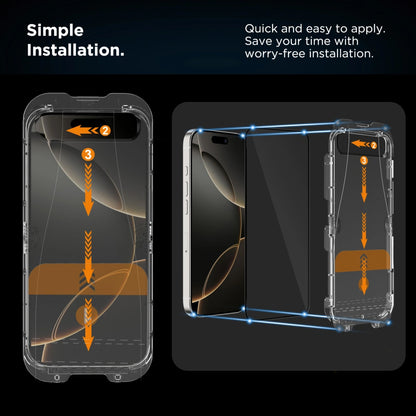 Film de protection d'écran Tech-Protect Quick Set+ pour Apple iPhone 16 / 15, Verre Trempé, Full Glue, Lot de 2 pièces, Noir