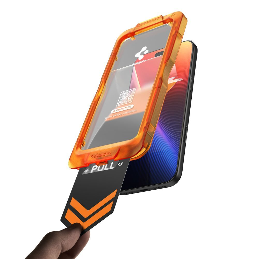 Film de protection d'écran Spigen GlastR Align Master Slim pour Apple iPhone 17 Pro, Verre Trempé, Full Glue, Set de 3 pièces AGL10103