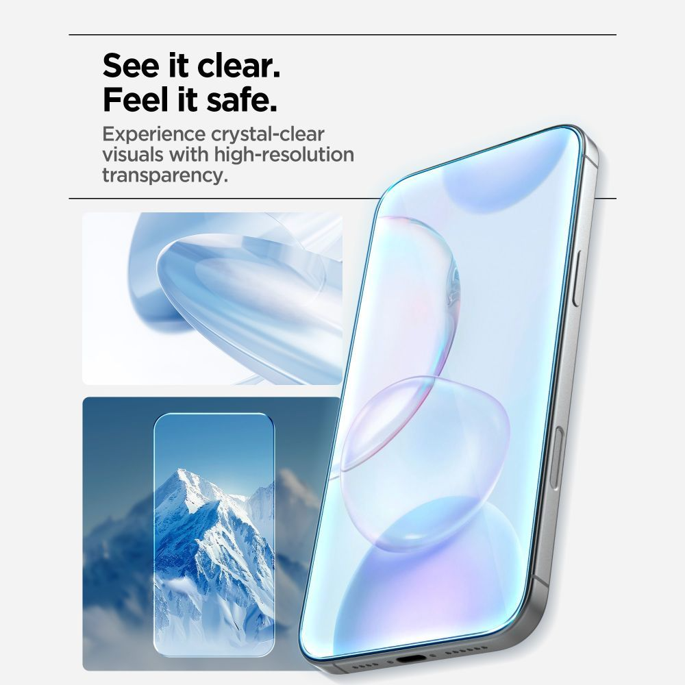 Film de protection d'écran Spigen GlastR Align Master Slim pour Apple iPhone 17 Pro, Verre Trempé, Full Glue, Set de 3 pièces AGL10103