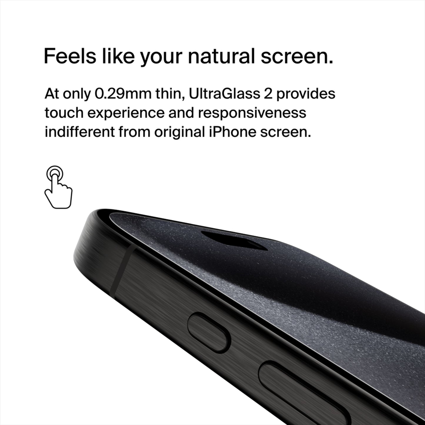 Film de protection d'écran Belkin ScreenForce UltraGlass 2 pour Apple iPhone 15 Pro Max, Verre trempé, Full Glue OVA134zz