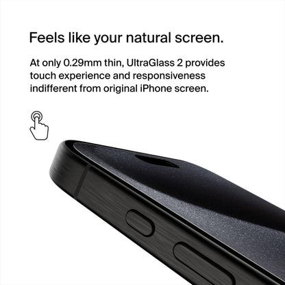 Film de protection d'écran Belkin ScreenForce UltraGlass 2 pour Apple iPhone 15 Pro Max, Verre trempé, Full Glue OVA134zz