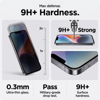 Film de protection d'écran Privacy Tech-Protect OneTouch pour Apple iPhone 18 Pro, Verre trempé, Collage intégral, Lot de 2 pièces