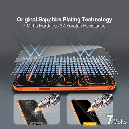 Protection d’écran Tel Protect 10X HD DLC Diamond Coating pour Apple iPhone 18 Pro Max / 17 Pro Max, verre trempé, adhésif intégral, noir