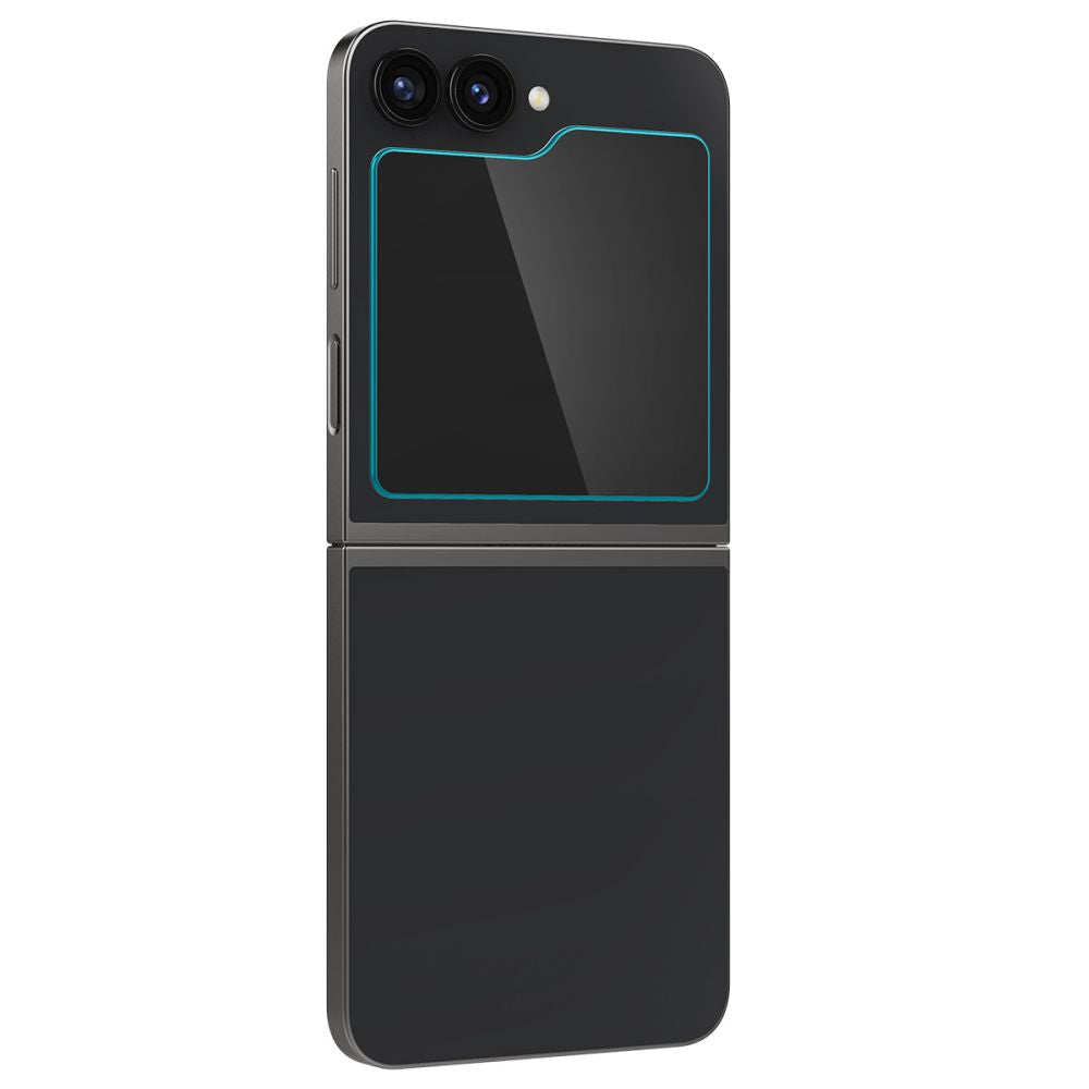 Spigen EZ FIT Film de protection d'écran pour Samsung Galaxy Z Flip6 F741, verre blindé, collage complet, 2 pièces, 2.5D, 2.5D, écran extérieur AGL07972