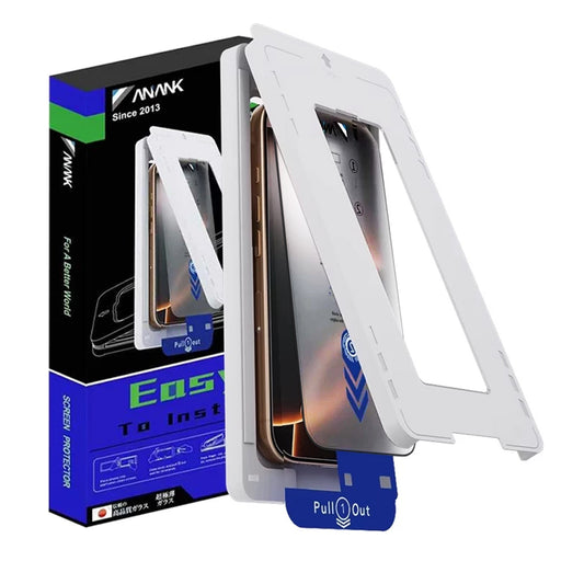 Film de protection d'écran Anank 2X Renforcé pour Apple iPhone 15 Pro, Verre Trempé, Collage Complet, 2.5D, Noir