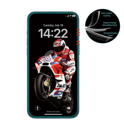 Film de protection d'écran Anank 3X Renforcé pour Apple iPhone 15 Pro Max, Verre Trempé, Collage Complet, 3D, Noir