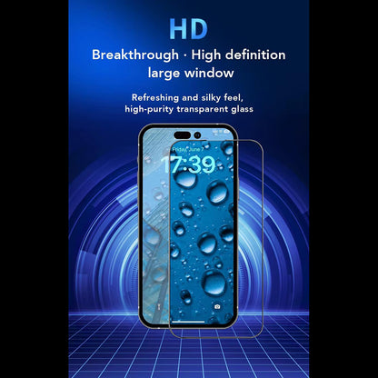 Film de protection d'écran Anank 3X Renforcé pour Apple iPhone 16, Verre Trempé, Collage Complet, 2.5D, Noir