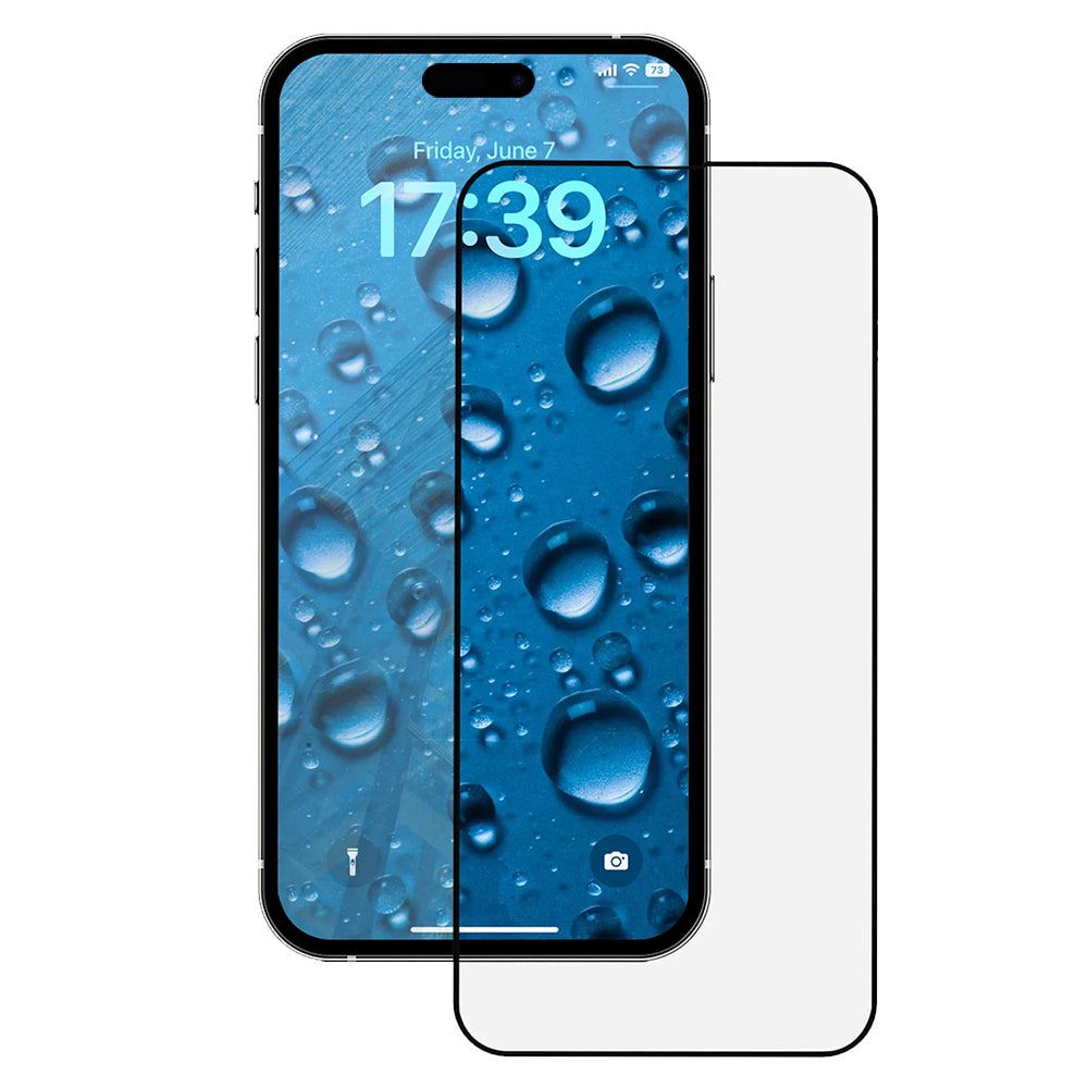 Film de protection d'écran Anank 3X Renforcé pour Apple iPhone 16, Verre Trempé, Collage Complet, 2.5D, Noir
