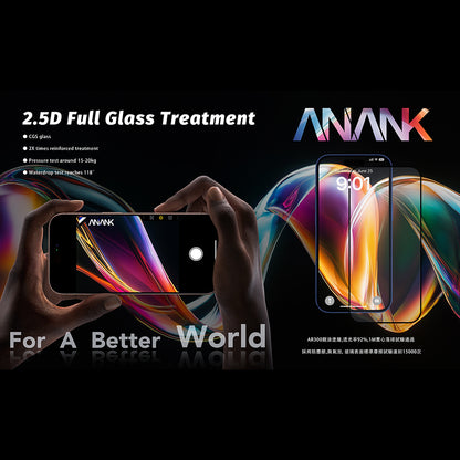 Film de protection écran Anank 5X Renforcé pour Apple iPhone 17 Pro Max, Verre Trempé, Full Glue, 2.5D, Noir