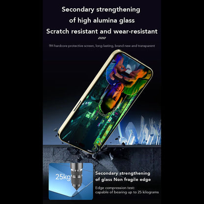 Anank Anti-Fingerprint Screen Protector Film for Apple iPhone 15 Pro, Tempered Glass, Full Glue, 2.5D, Black