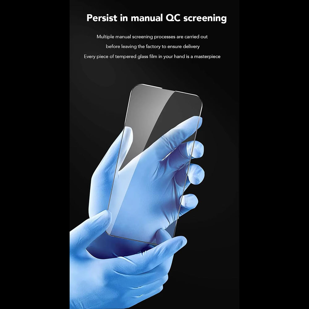 Anank Anti-Fingerprint Screen Protector Film for Apple iPhone 15, Tempered Glass, Full Glue, 2.5D, Black