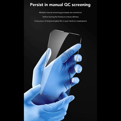 Film de protection écran Anti Lumière Bleue Anank 3X Renforcé pour Apple iPhone 16 Pro Max, Verre Trempé, Collage Complet, 2.5D, Noir
