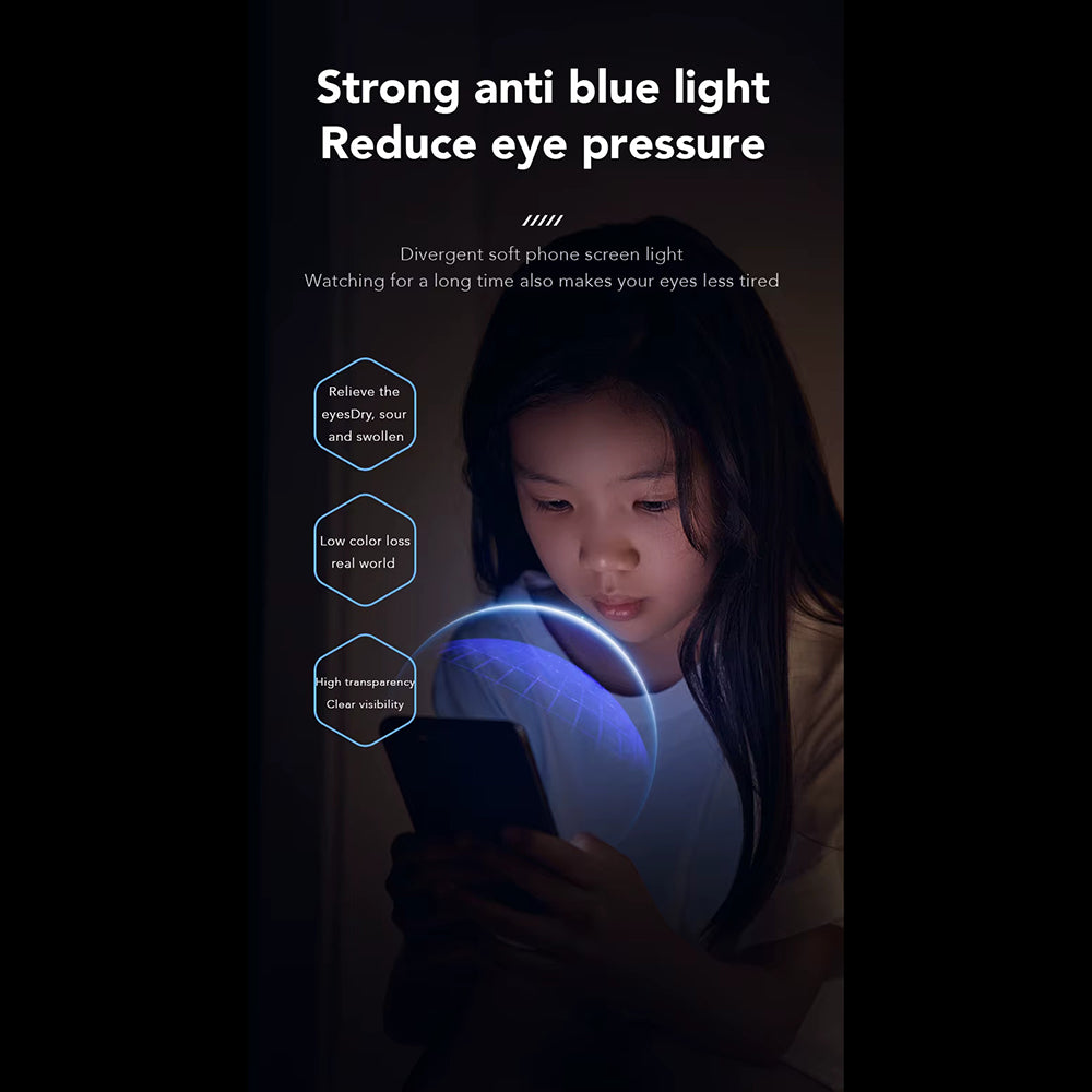 Anank Anti Blue Light Screen Protector for Apple iPhone 15, Tempered Glass, Full Glue, 2.5D, Black
