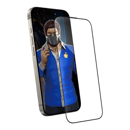 Blueo Anti-Dust HD Applicator Pro Screen Protector Film for Apple iPhone 17e / 16e / 14 / 13 Pro, Tempered Glass, Full Glue, Black