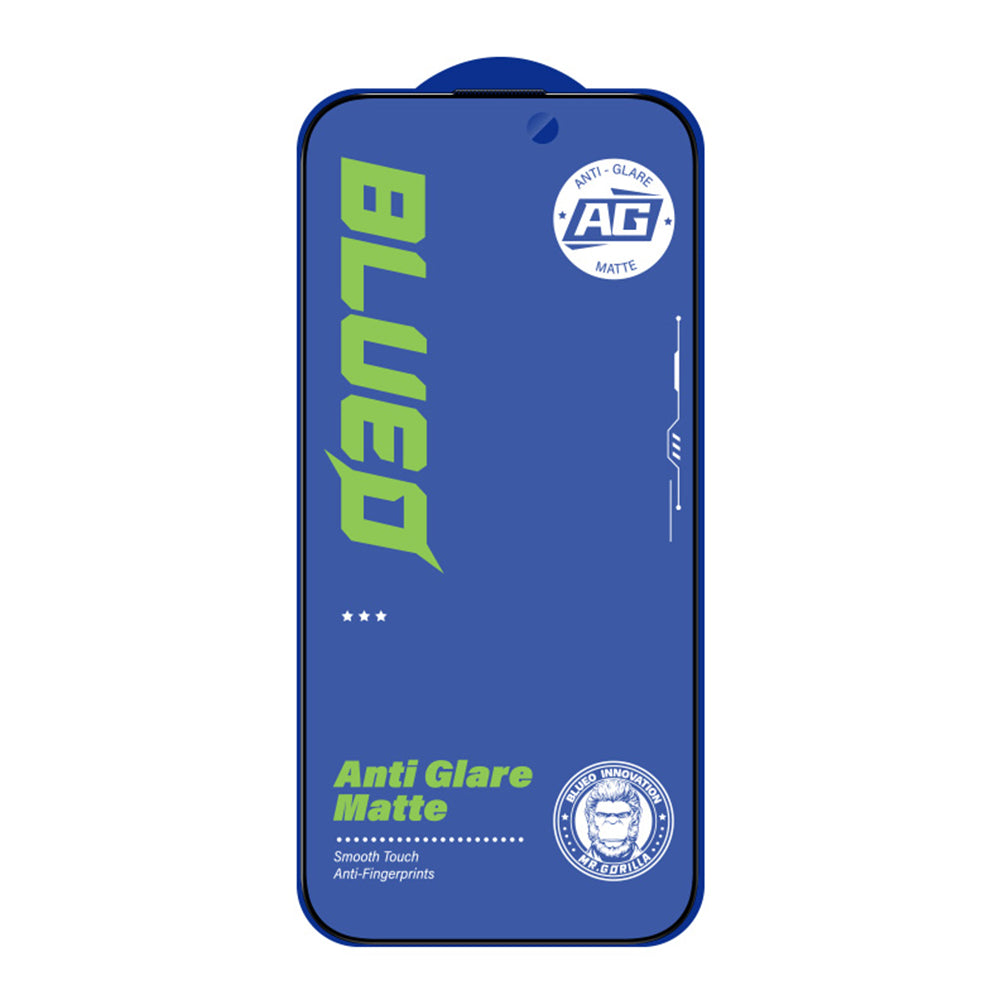 Blueo Anti-Glare Screen Protector Film for Apple iPhone 12 / 12 Pro, Tempered Glass, Full Glue, Black