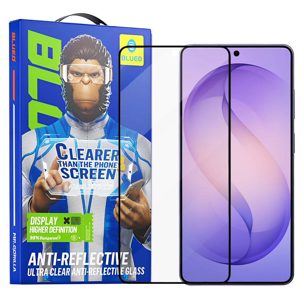 Film de protection écran Blueo Anti-Reflective HD pour Samsung Galaxy S26 Ultra S948, Verre Trempé, Full Glue, Noir