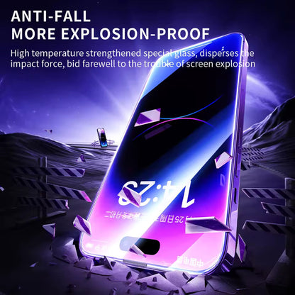 Film de protection d'écran Blueo Anti-Statique HD pour Apple iPhone 15 Pro Max, Verre Trempé, Collage Complet, Noir