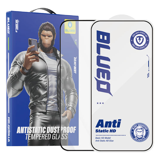Film de protection d'écran Blueo Anti-Statique HD pour Apple iPhone 18 Pro Max / 17 Pro Max / 16 Pro Max, Verre Trempé, Collage Complet, Noir