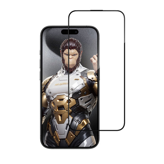 Blueo AR Screen Protector for Apple iPhone 16 Pro, Tempered Glass, Full Glue, 3D, Black